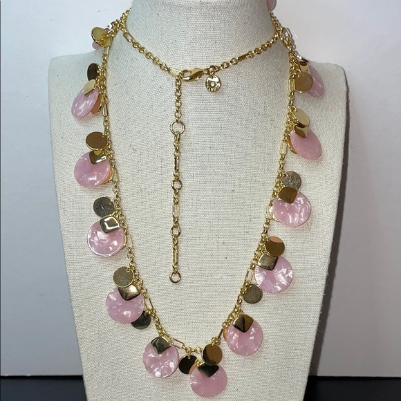 Talbots Pink and Gold Charm Necklace - Picture 4 of 4